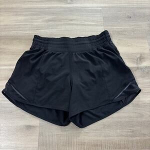 Lululemon Hotty Hot Short High-Rise Long 4" Women Size 4 Black
